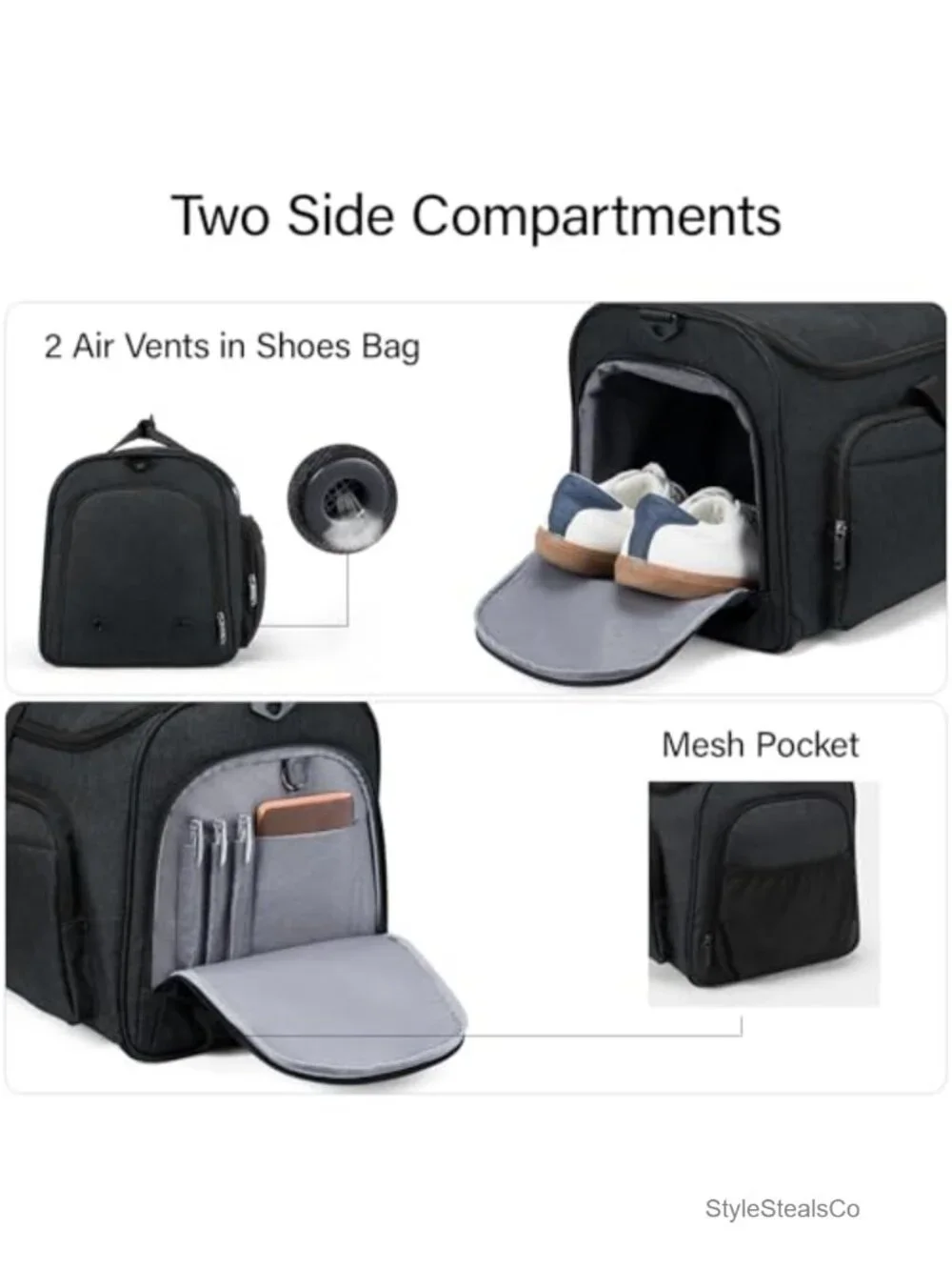 2-in-1 Convertible Duffel Garment Bag with Shoe Compartment, Carry On Travel